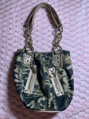 Vintage Kathy Van Zeeland Purse Camouflage Shoulder Bag